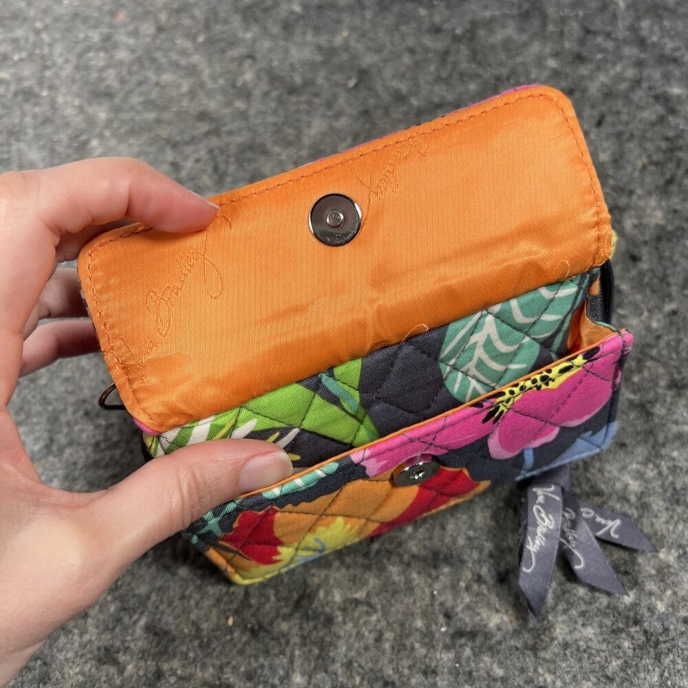 Vera Bradley Jazzy Blooms All In One Crossbody Wallet Organizer Wristlet Floral - Picture 3 of 16